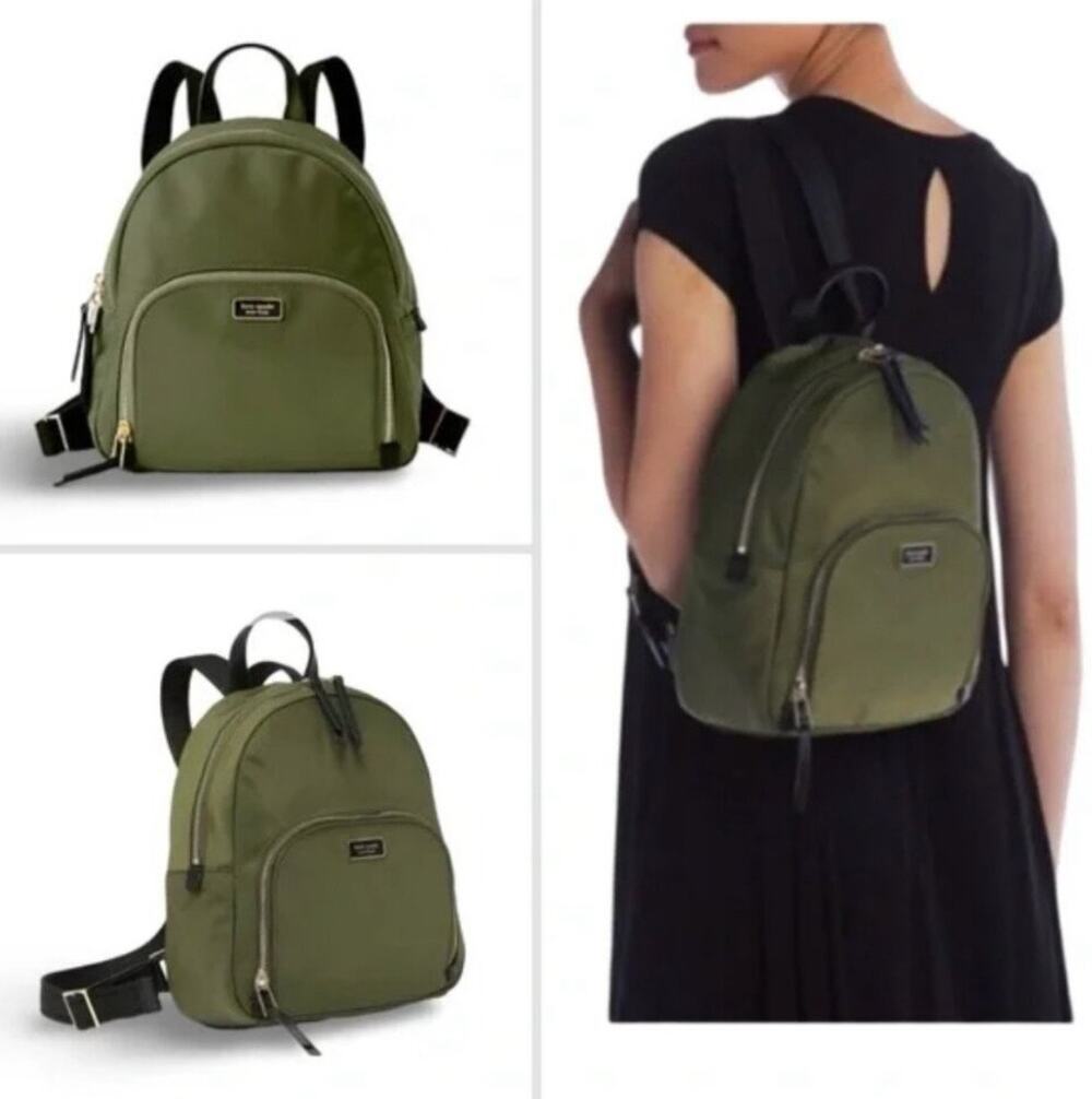 Kate Spade Dawn Olive Green Backpack Medium School Academia Streetwear Casual